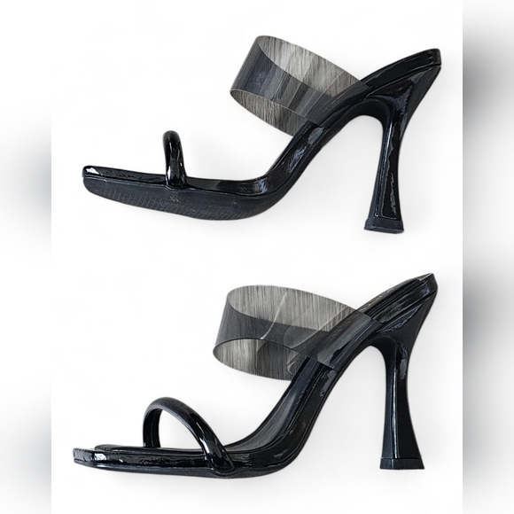 Kayleen Women’s Clear Strap Heeled Mules Size 8 - Picture 5 of 8